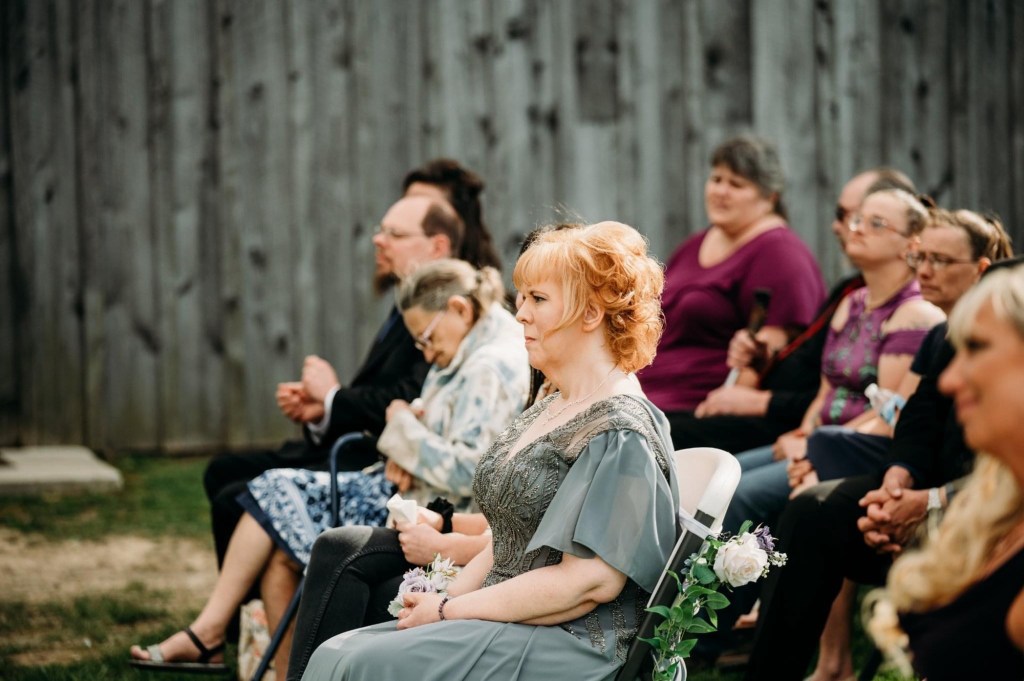 wedding guest outfit for outdoor ceremony elegant gray dress