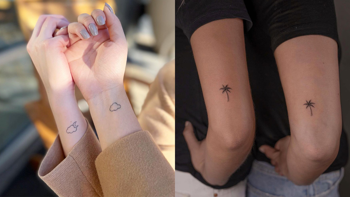 Friends with matching tattoos for a bridal shower idea