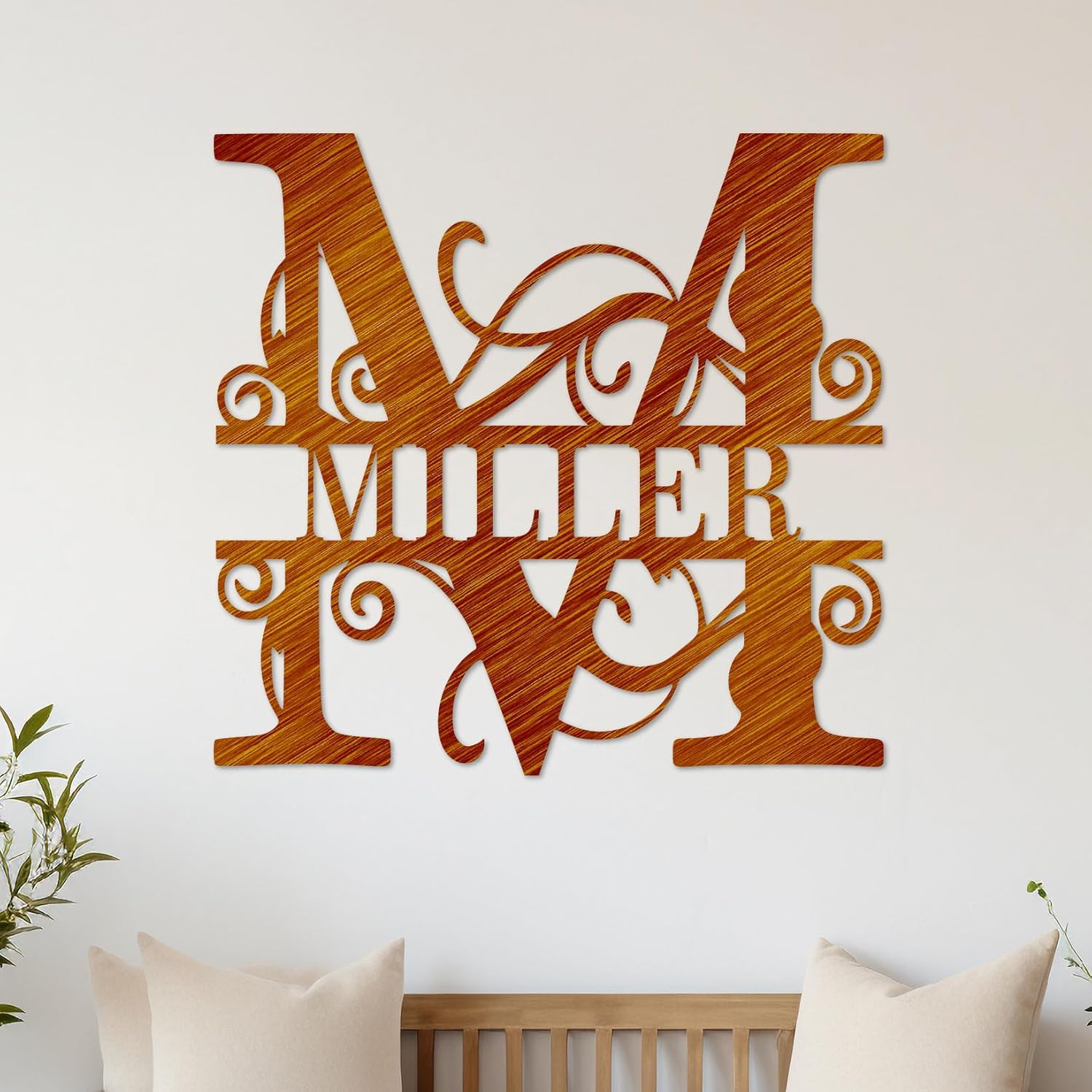 Custom metal monogram sign personalized wedding gift