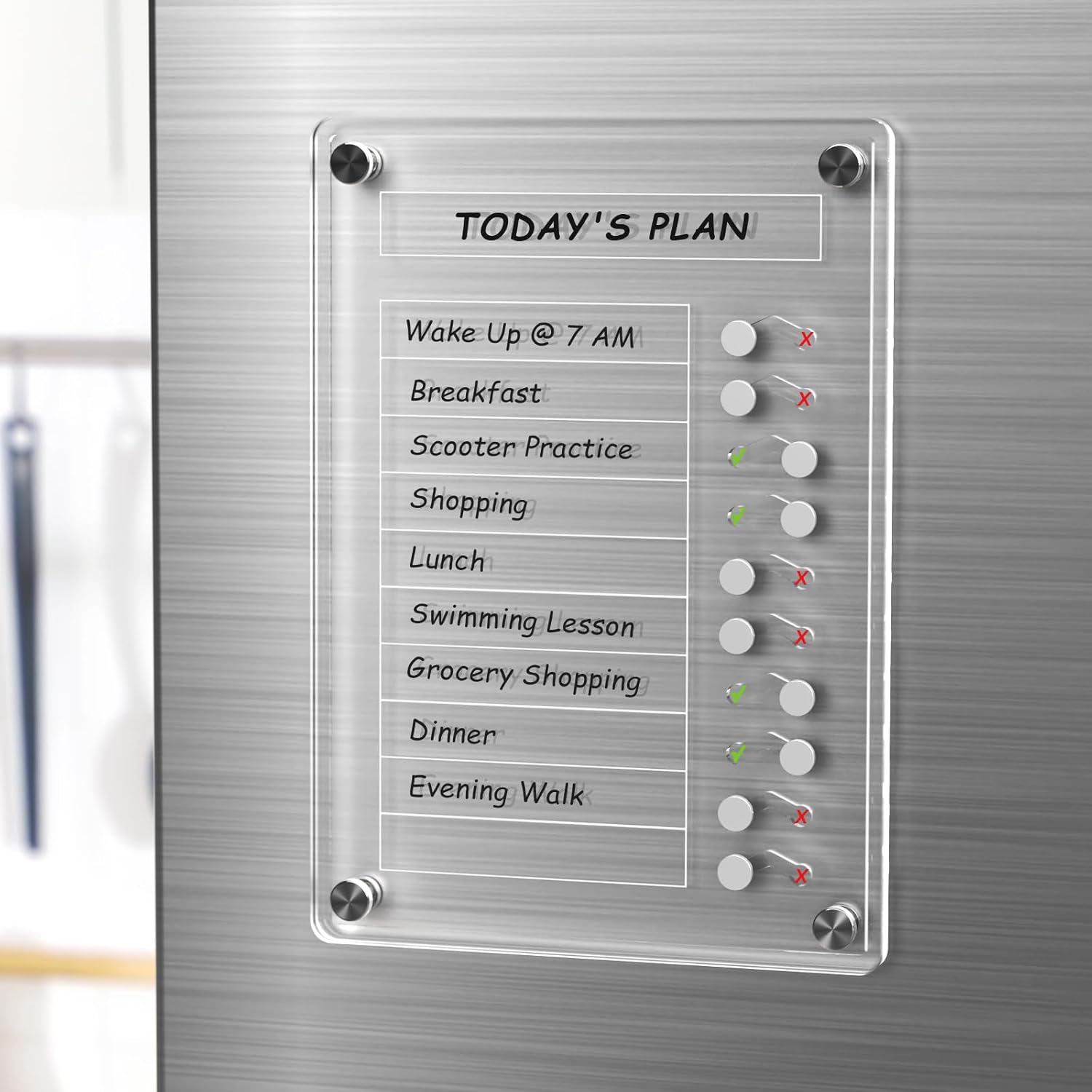NiHome acrylic magnetic to do list planning board with sliders and desktop stand