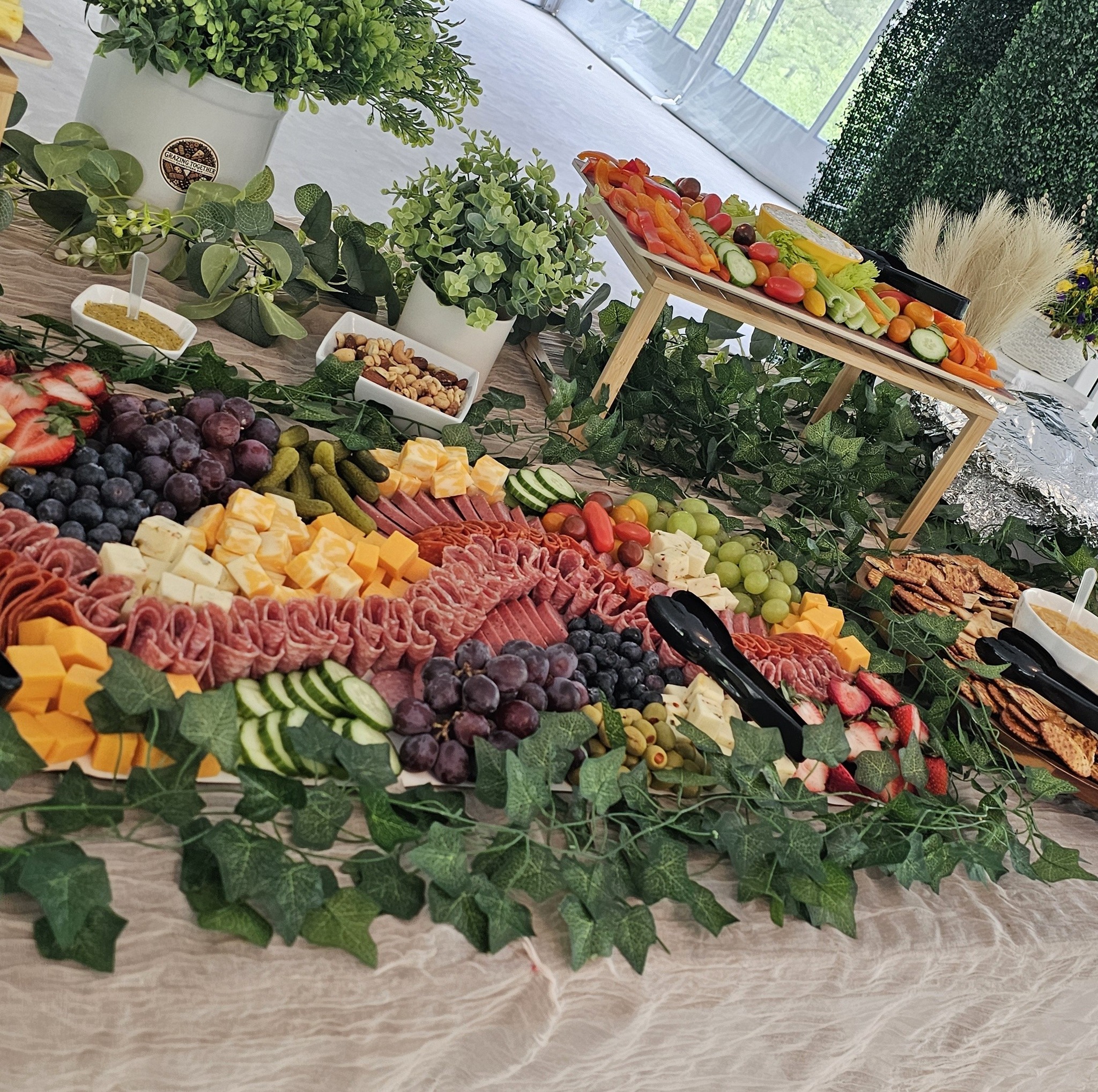 Grazing Together Charcuterie Bar wedding setup