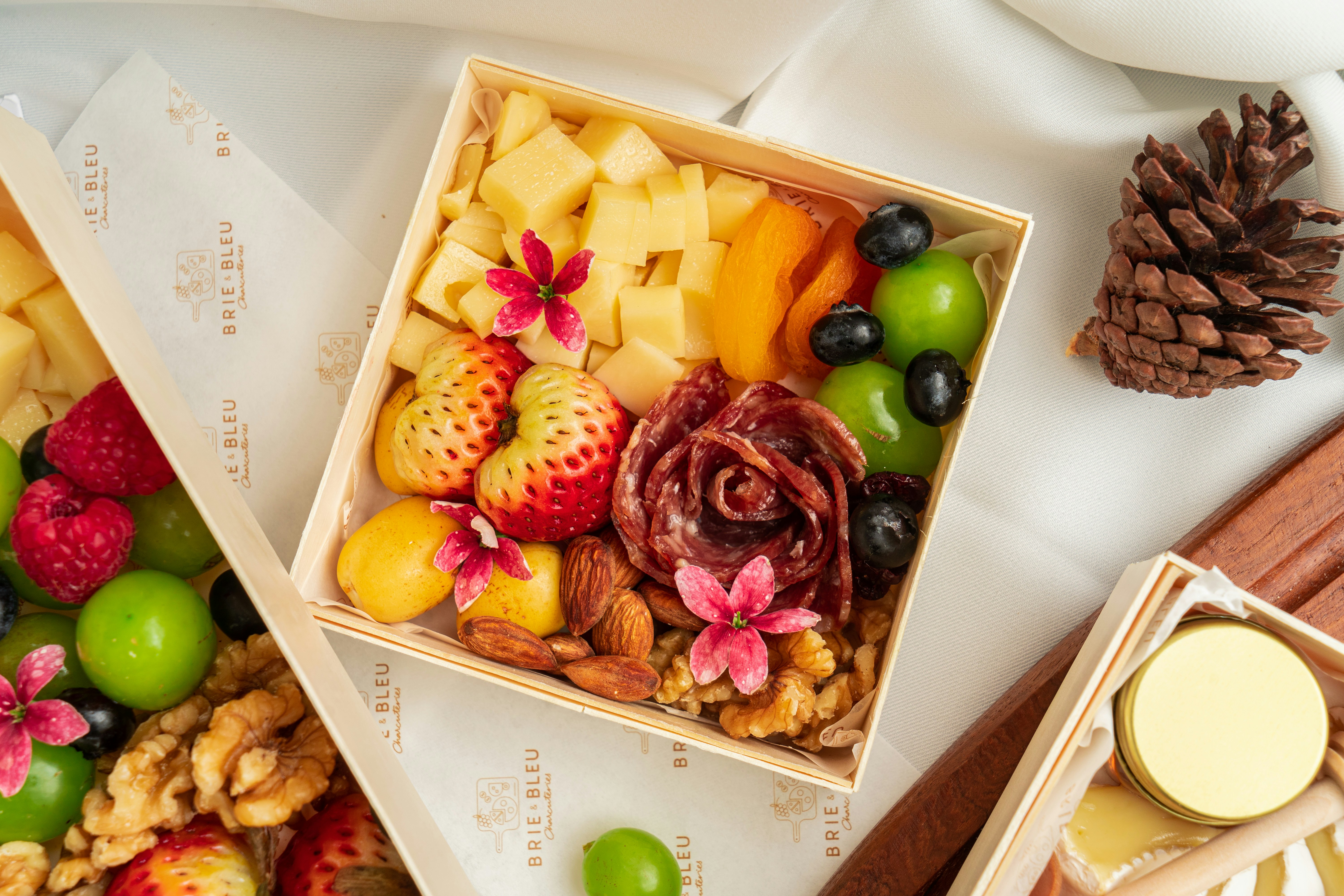 Mini charcuterie boxes with clear lids