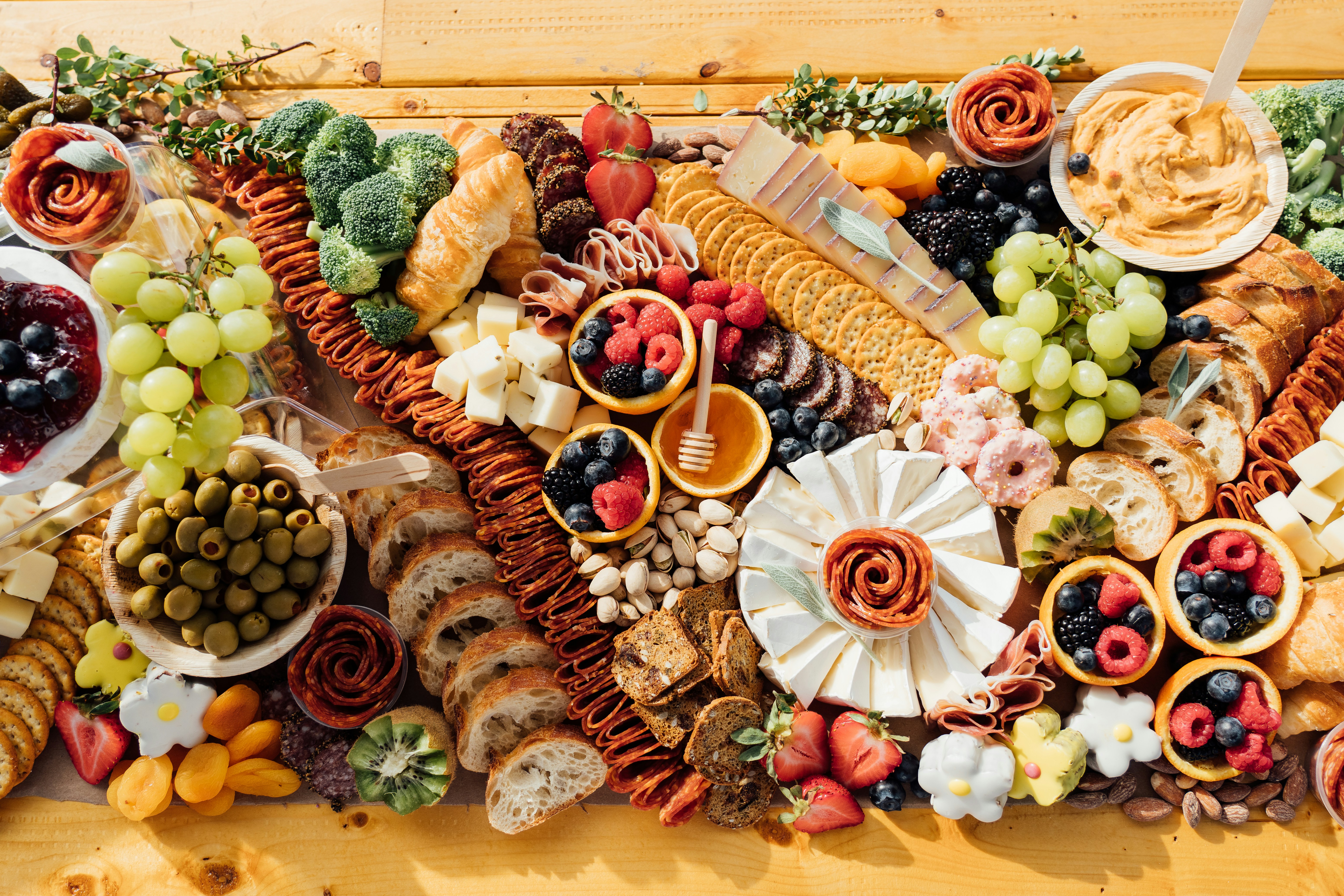 Modern grazing table wedding reception inspiration