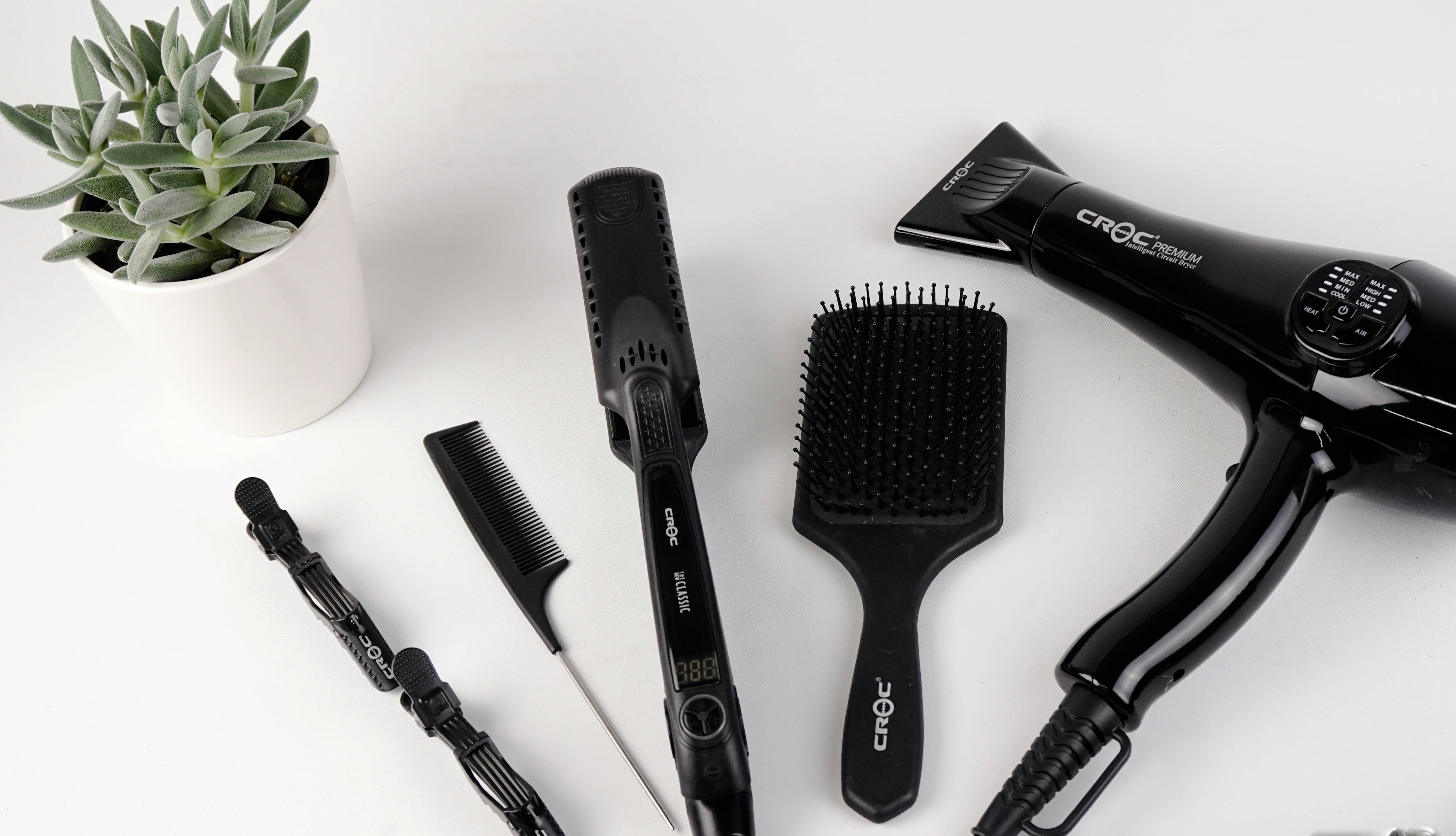 Hair styling tools for wedding bathroom basket